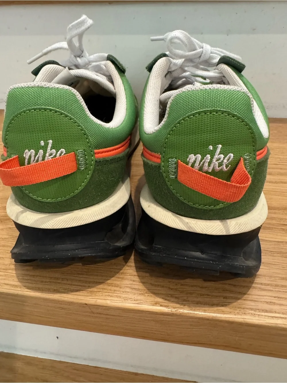 Nike Air Max Pre-Day LX Green with Orange Swoosh. Unisex.